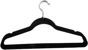 MOEIDO Svart Non-Slip Klädhängare i Velvet